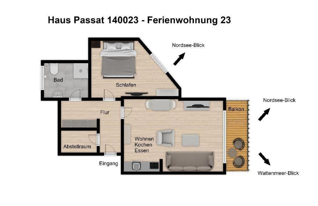 Haus Passat Ferienwohnung 23 Wangerooge Buitenkant foto